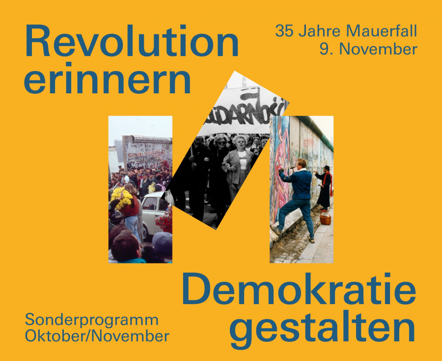 Teaserflyer zum Programm Revolution erinnern, Demokratie gestalten